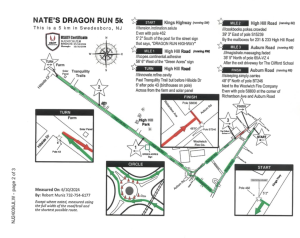 Course map for the Dragon Run 5K through downtown Swedesboro, New Jersey